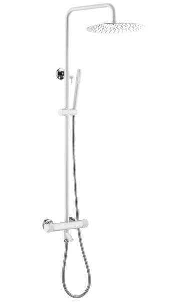 Душевая система Boheme Uno 468-T-WCR с изливом, белая матовая