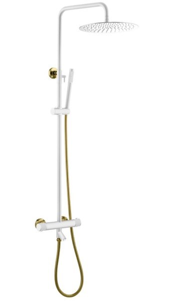 Душевая система Boheme Uno 468-T-WG с изливом, белая матовая