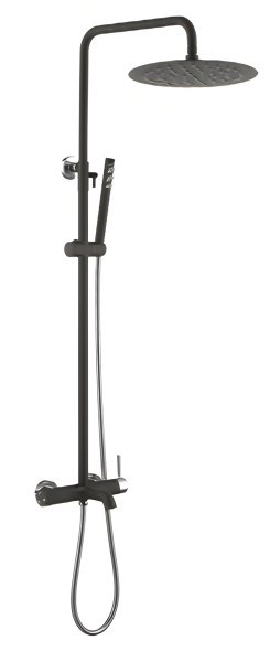 Душевая система Boheme Uno 468-BCR с изливом, черная матовая