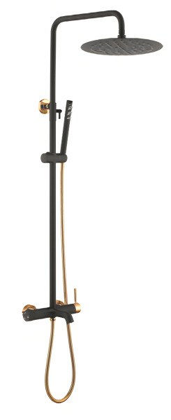 Душевая система Boheme Uno 468-BG с изливом, черная матовая
