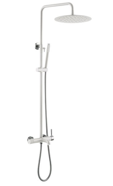 Душевая система Boheme Uno 468-WCR с изливом, белая матовая