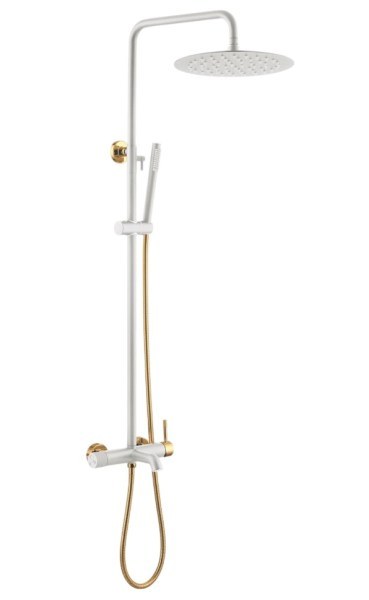 Душевая система Boheme Uno 468-WG с изливом, белая матовая