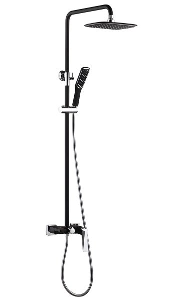 Душевая система Boheme Venturo 378-B с изливом, черная матовая