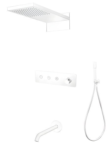 Душевая система Boheme Fusion 130-2-MW  с изливом, белая матовая