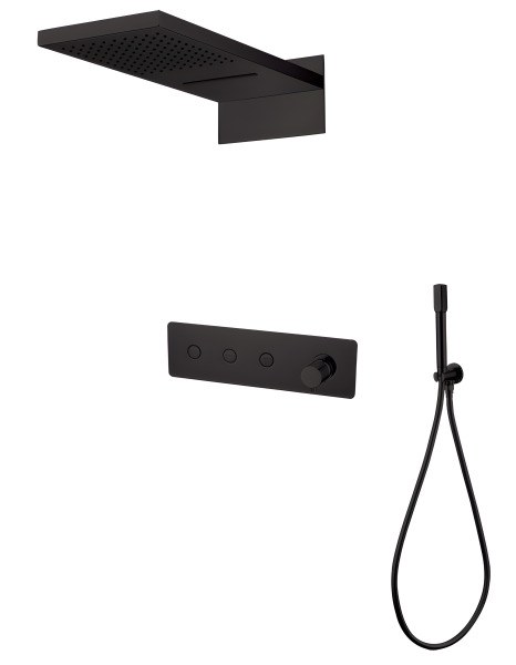Душевая система Boheme Fusion 130-B, черная матовая
