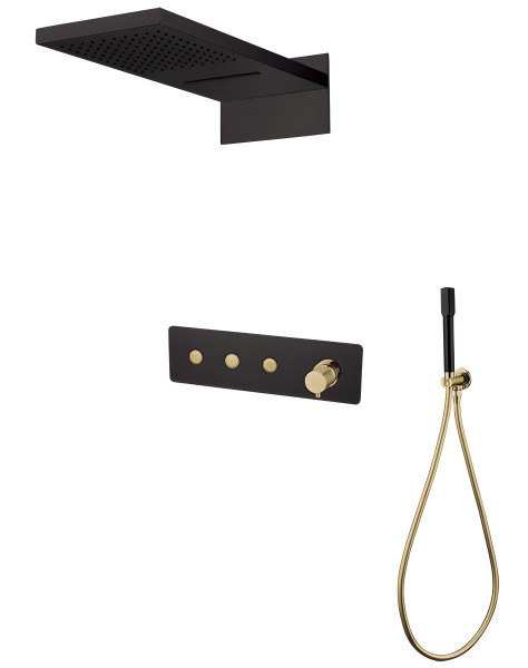 Душевая система Boheme Fusion 130-BG, черная матовая