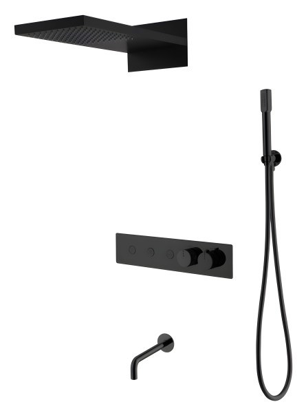 Душевая система Boheme Fusion 131-2-B с изливом, черная матовая
