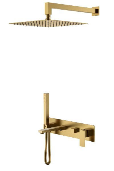 Душевая система Boheme Qubic 474-BR  с изливом, бронза