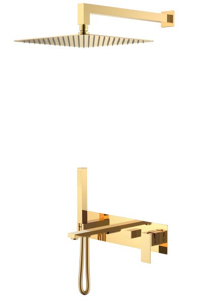 Душевая система Boheme Qubic 474-G с изливом, золото