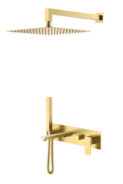 Душевая система Boheme Qubic 474-MG с изливом, матовое золото