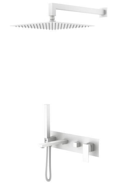 Душевая система Boheme Qubic 474-MW с изливом, белая матовая