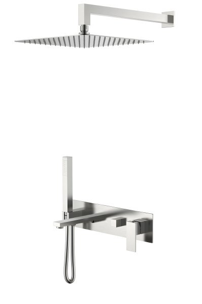 Душевая система Boheme Qubic 474-NB с изливом, никель