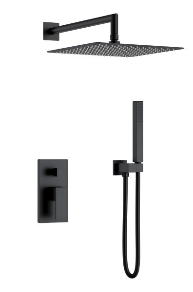 Душевая система Boheme Qubic 474-3-B, черная матовая