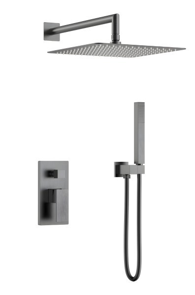 Душевая система Boheme Qubic 474-3-GM, оружейная сталь