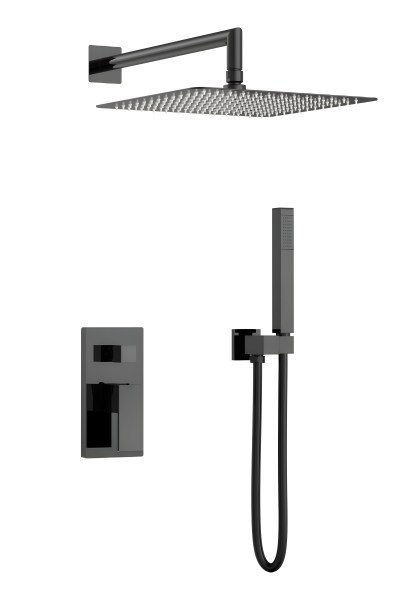 Душевая система Boheme Qubic 474-3-SGM, оружейная сталь