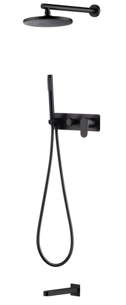 Душевая система Boheme Spectre 454-2-B с изливом, черная матовая