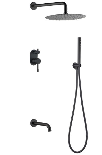 Душевая система Boheme Uno 464-2-B с изливом, черная матовая