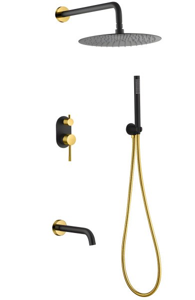 Душевая система Boheme Uno 464-2-BG с изливом, черная матовая