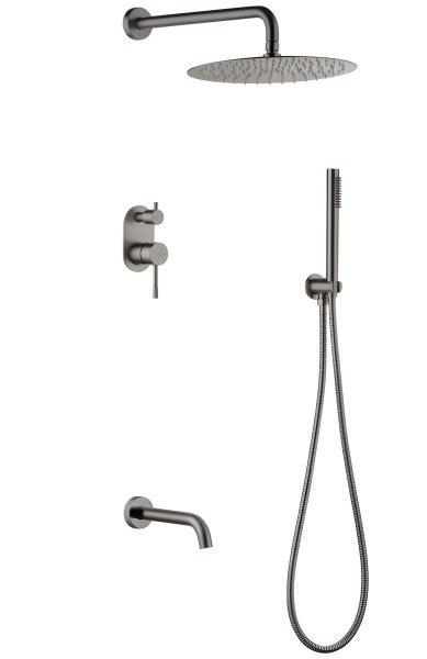 Душевая система Boheme Uno 464-2-GM с изливом, оружейная сталь