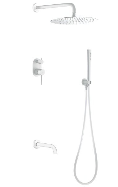 Душевая система Boheme Uno 464-2-MW  с изливом, белая матовая