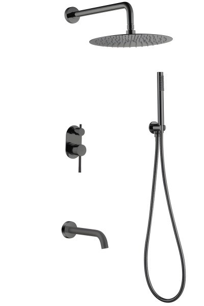 Душевая система Boheme Uno 464-2-SGM с изливом, оружейная сталь