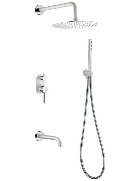 Душевая система Boheme Uno 464-2-WCR с изливом, белая матовая