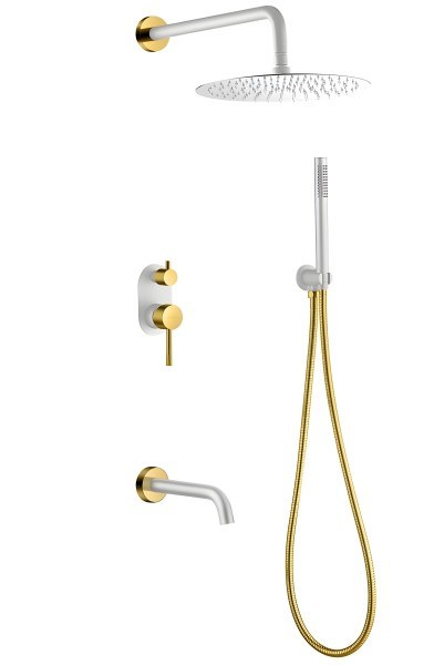 Душевая система Boheme Uno 464-2-WG с изливом, белая матовая