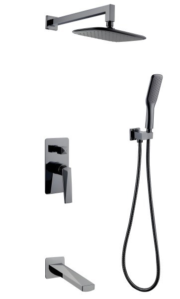Душевая система Boheme Venturo 374-SGM-2 с изливом, оружейная сталь