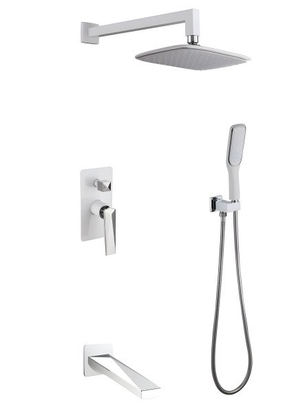 Душевая система Boheme Venturo 374-W-2 с изливом, белая матовая