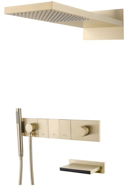 Душевая система Boheme Zodiac 132-2-G с изливом, золото