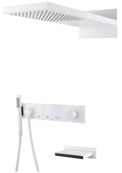 Душевая система Boheme Zodiac 132-2-MW с изливом, белая матовая