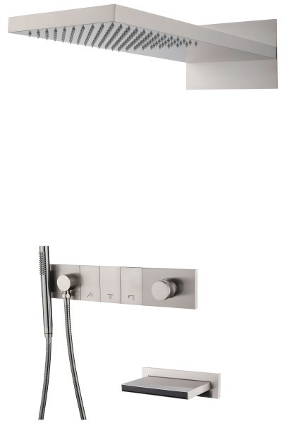 Душевая система Boheme Zodiac 132-2-NB с изливом, никель