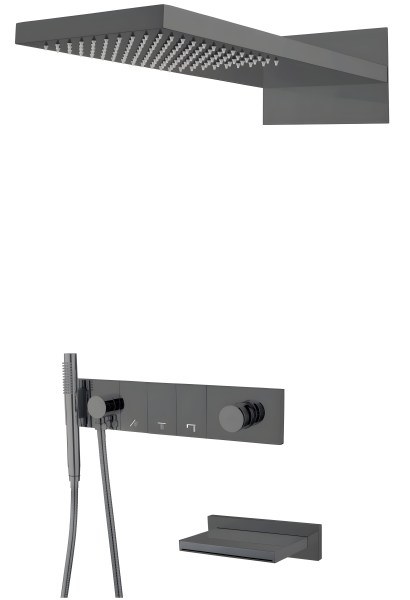 Душевая система Boheme Zodiac 132-2-SGM с изливом, оружейная сталь