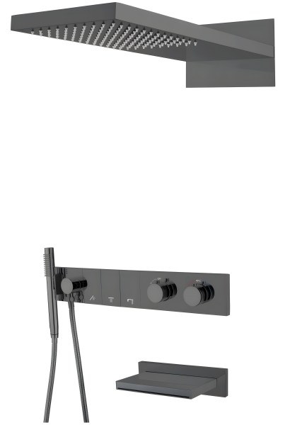 Душевая система Boheme Zodiac 133-2-SGM с изливом, оружейная сталь