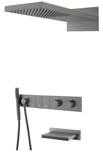 Душевая система Boheme Zodiac 133-2-GM с изливом, оружейная сталь