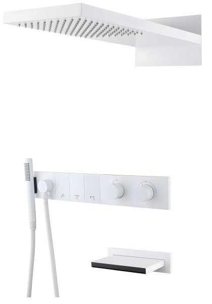 Душевая система Boheme Zodiac 133-2-MW с изливом, белая матовая