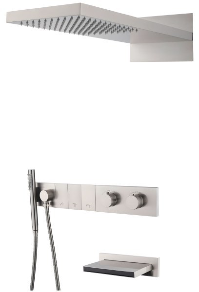 Душевая система Boheme Zodiac 133-2-NB с изливом, никель