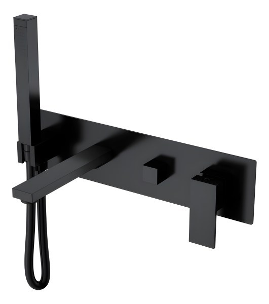 Смеситель для ванны Boheme Qubic 474-2-B, черный матовый