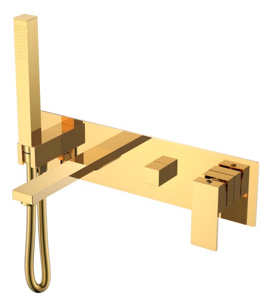 Смеситель для ванны Boheme Qubic 474-2-G, золото