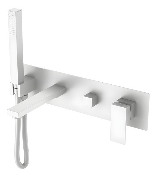 Смеситель для ванны Boheme Qubic 474-2-MW, белый матовый