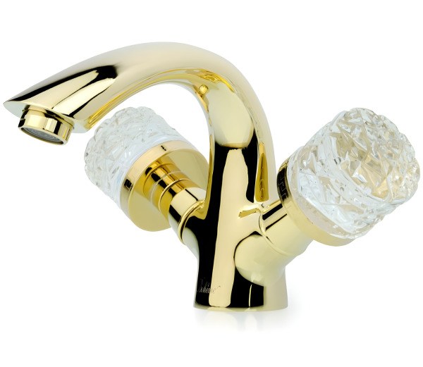 Смеситель для раковины Boheme Crystal 291-CRST, золото