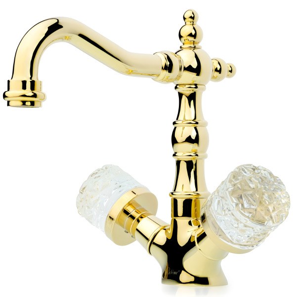 Смеситель для раковины Boheme Crystal 292-CRST, золото