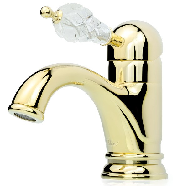 Смеситель для раковины Boheme Crystal 281-CRST, золото