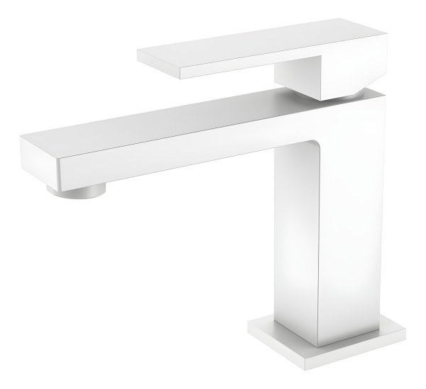 Смеситель для раковины Boheme Qubic 471-MW, белый матовый