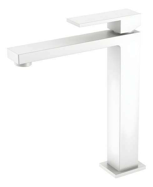 Смеситель для раковины Boheme Qubic 472-MW, белый матовый