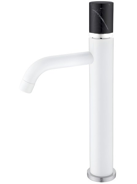 Смеситель для раковины Boheme Stick 122-W-MR-BLACK, белый матовый