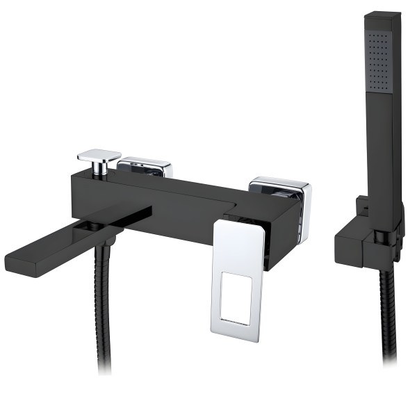 Смеситель для ванны с душем Boheme Q 143-BCR, черный матовый