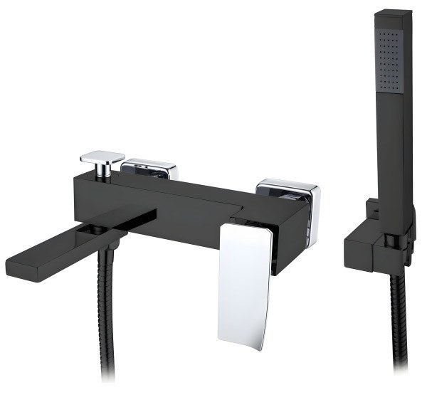 Смеситель для ванны с душем Boheme Q 143-BCR.2, черный матовый