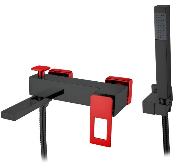 Смеситель для ванны с душем Boheme Q 143-BR, черный матовый