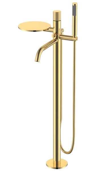 Напольный смеситель для ванны Boheme Stick 129-GG.4, золото